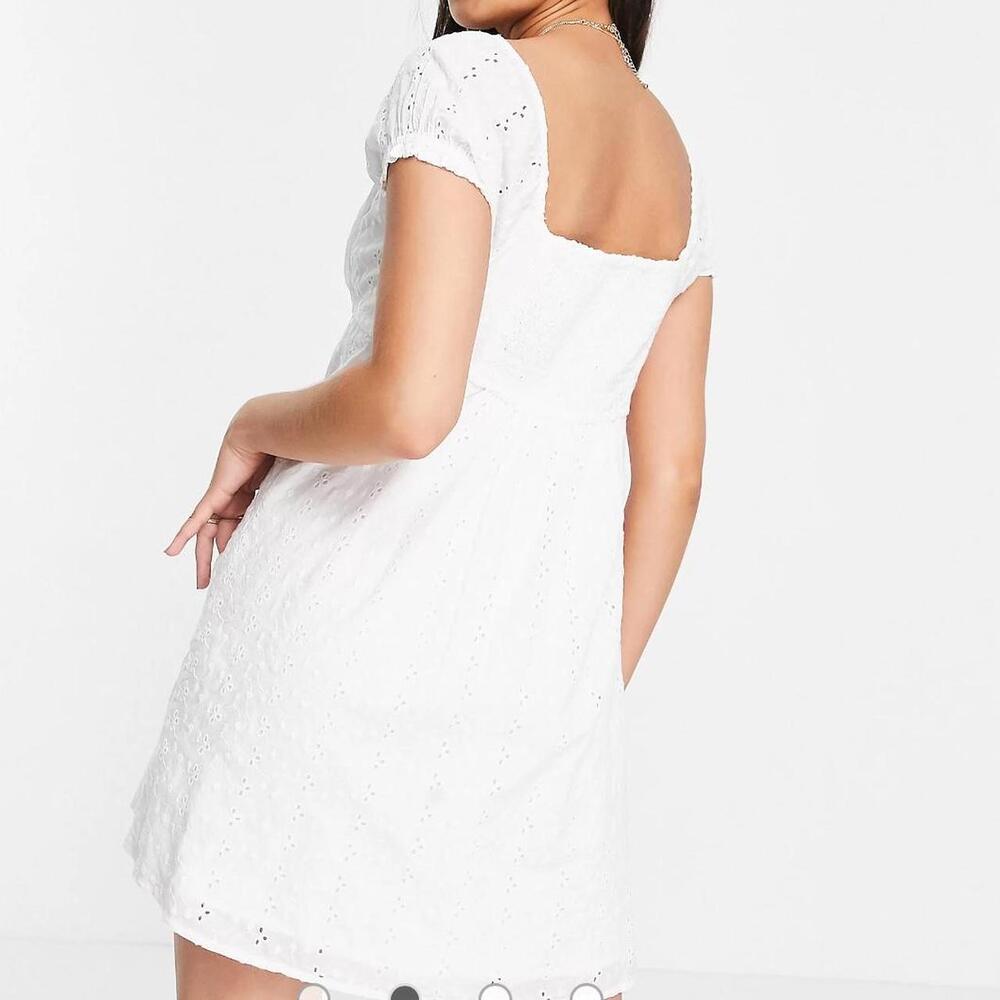 Hollister Eyelet Puff Sleeve Mini Babydoll Dress - Picture 3 of 7